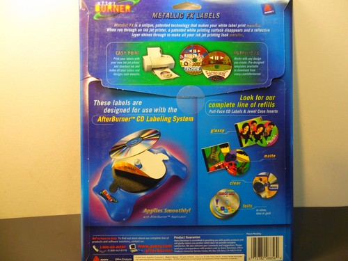 CD/DVD Labels Injet Avery After Burner Metallic FX 3 Pack Lot- 60 Labels Total - Picture 2 of 6
