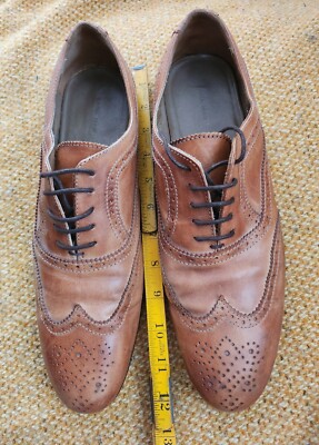 ZARA MAN OXFORD BROWN LEATHER DRESS SHOES Size 12 | eBay display picture 2