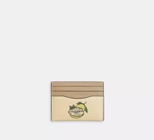 COACH Slim Id Card Case W/Lemon Graphic-Silver/Moonlight