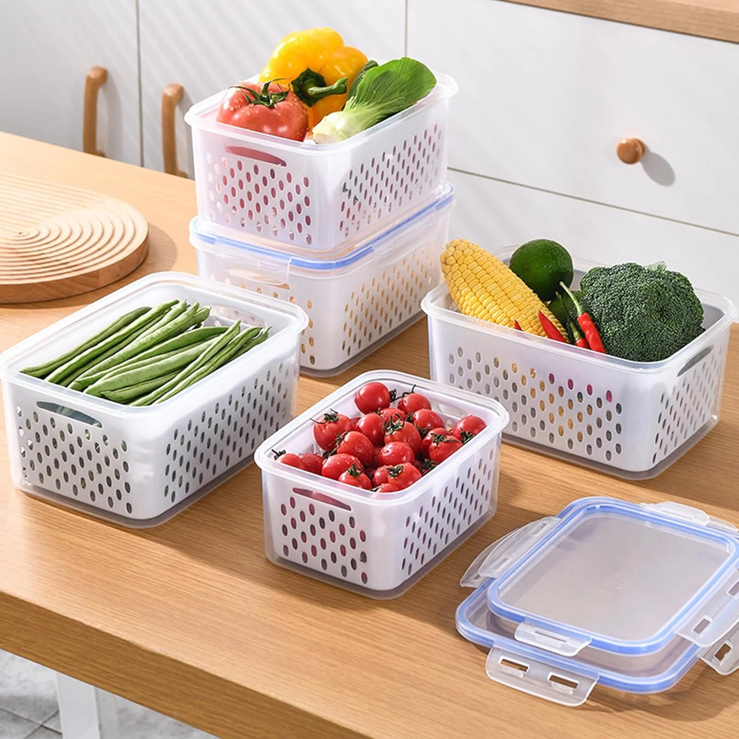 Fruit Storage Containers – BPA-Free, Strainer Lids Fridge Storage, 3PCS
Opens in a new window or tab