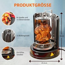 1.400W Dönergrill Schaschlikgrill Rotissiere Hähnchengrill Gyros Kebab Drehspieß