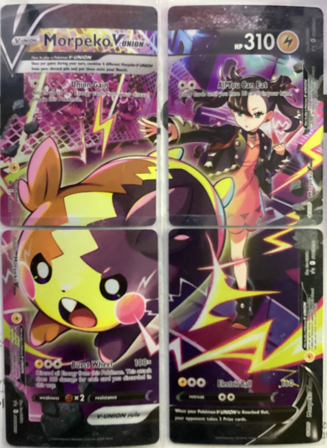 Pokemon Morpeko V-Union 4 Card Set !! #SWSH287 SWSH288 SWSH289 SWSH290 Promo
