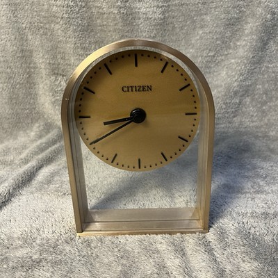 CITIZEN TABLE Clock Gold Metal And Glass
