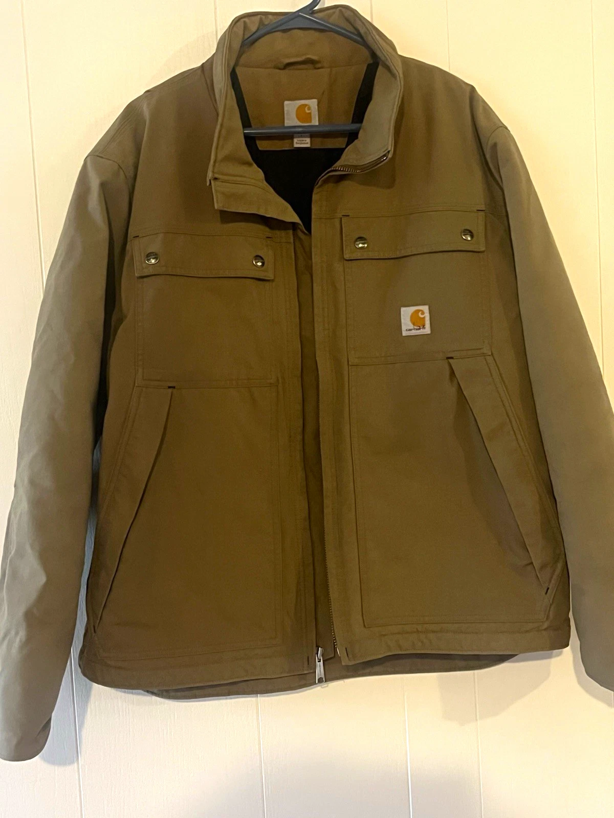 Carhartt Quick Duck Insulated Winter Jacket – Men’s Brown/Tan Coat - product detail image 1