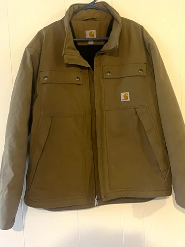 Carhartt Quick Duck Insulated Winter Jacket – Men’s Brown/Tan Coat - product listing photo