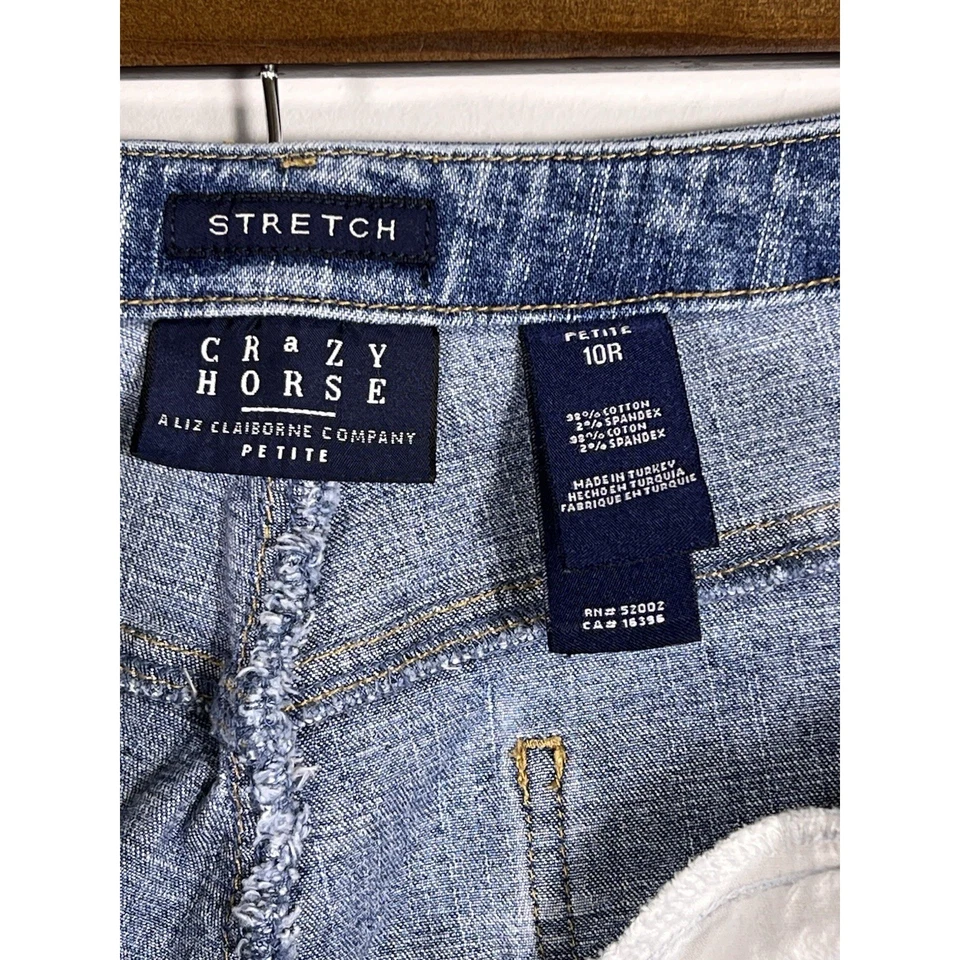 Pantalones de mezclilla Crazy Horse para mujer 10 azules elásticos Liz Caliborne para 30x23 Foto 3 de 4