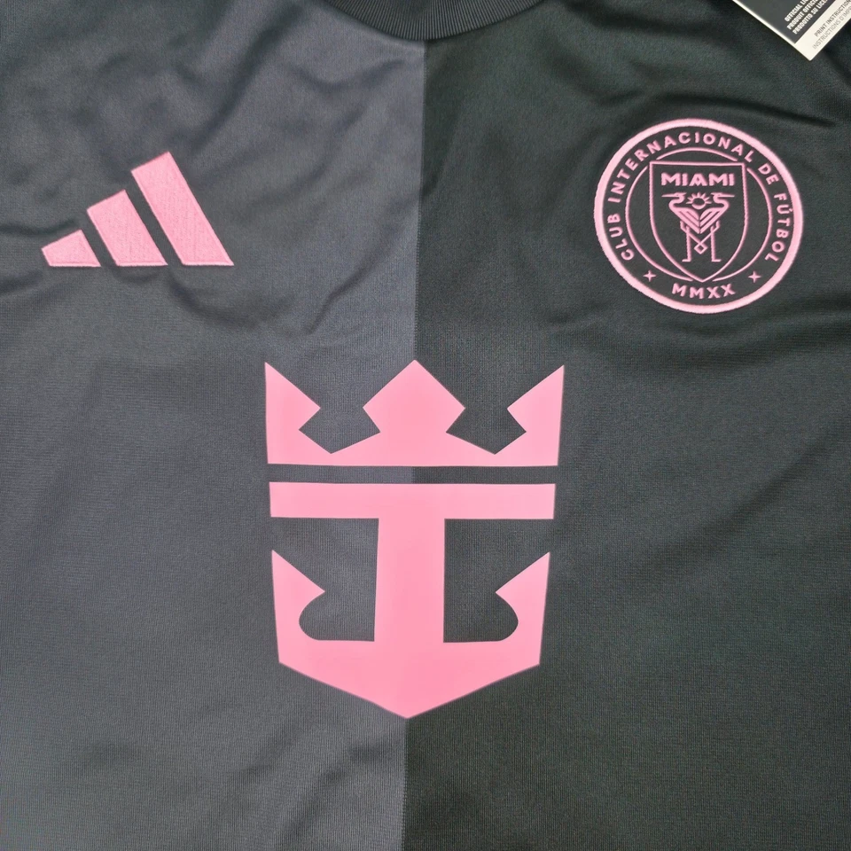 Camiseta de fútbol Inter Miami CF Messi 10 negra rosa para hombre XL Adidas 25-26 visitante nueva con etiquetas Foto 3 de 4