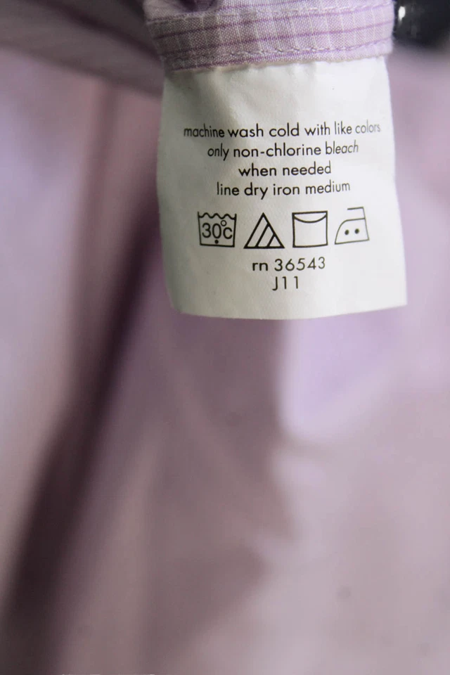 Camisa de vestir Elie Tahari para hombre de algodón manga larga con botones lila talla 16 Foto 4 de 4