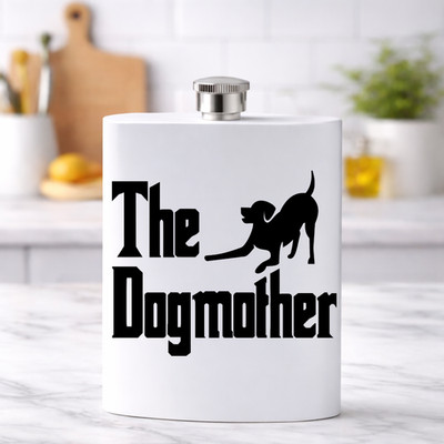 Hundebesitzer Flachmann Edelstahl Dogmother Geschenk ihr Haustier Geburtstag Weihnachten