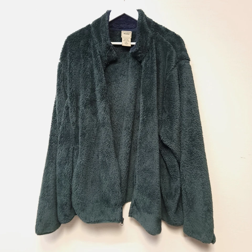 Scandia Woods Jacket Size 2x Full Zip Faux Fur Soft Mens Long Sleeve Cozy - Image 4 of 4