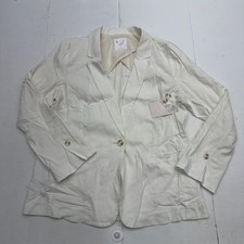 Lauren Conrad Blazer Womens L White One Button Notch Lapel Jacket Work Office
