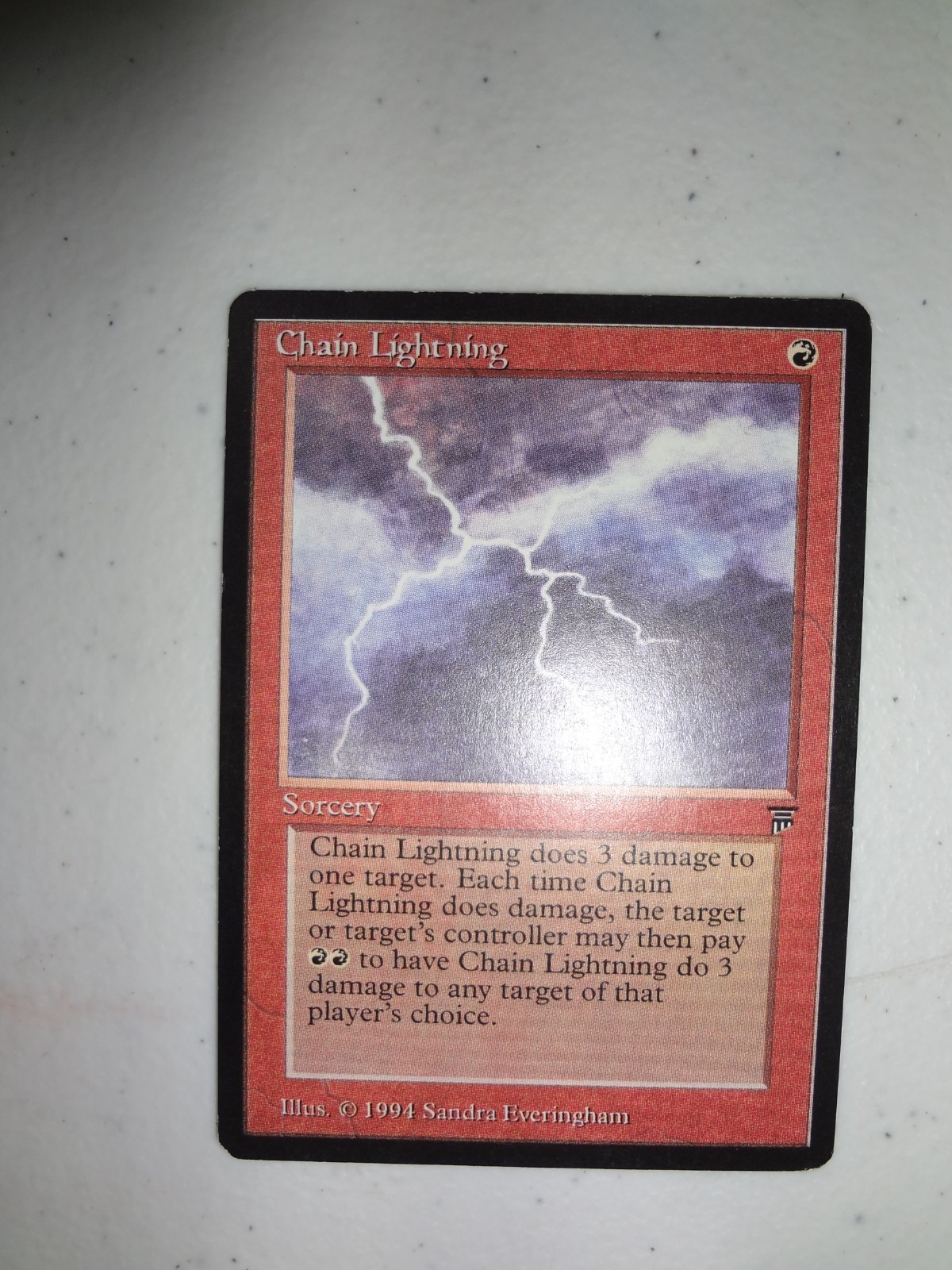 MTG MAGIC THE GATHERING CARD ORIGINAL LEGENDS CHAIN LIGHTNING RED SORCERY VTG X1