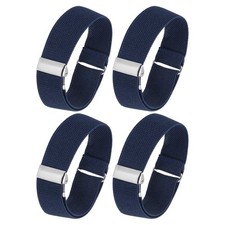 4 Pack/2 Pair Adjustable Arm Bands for Men Women, Navy Blue