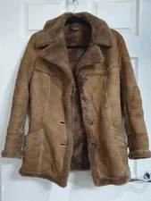 Baileys of Glastonbury Sheepskin Coat Jacket Marlboro Style Size 10 Women's
