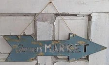 TIN SIGN Farmers Market Kitchen Cottage Farm Farmhouse Sign Country Rustic NEW