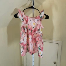 A New Day NWT Women's Pink Floral Ruffle Sleeveless Blouse Size S