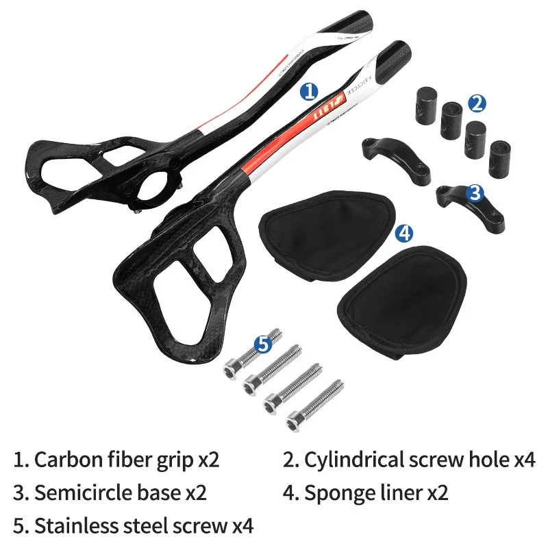 Рукоятка из углеродного волокна TT штанга опора дорожного велосипеда длина ручки 340 мм зажим 31. 8 мм - Изображение 4 из 4