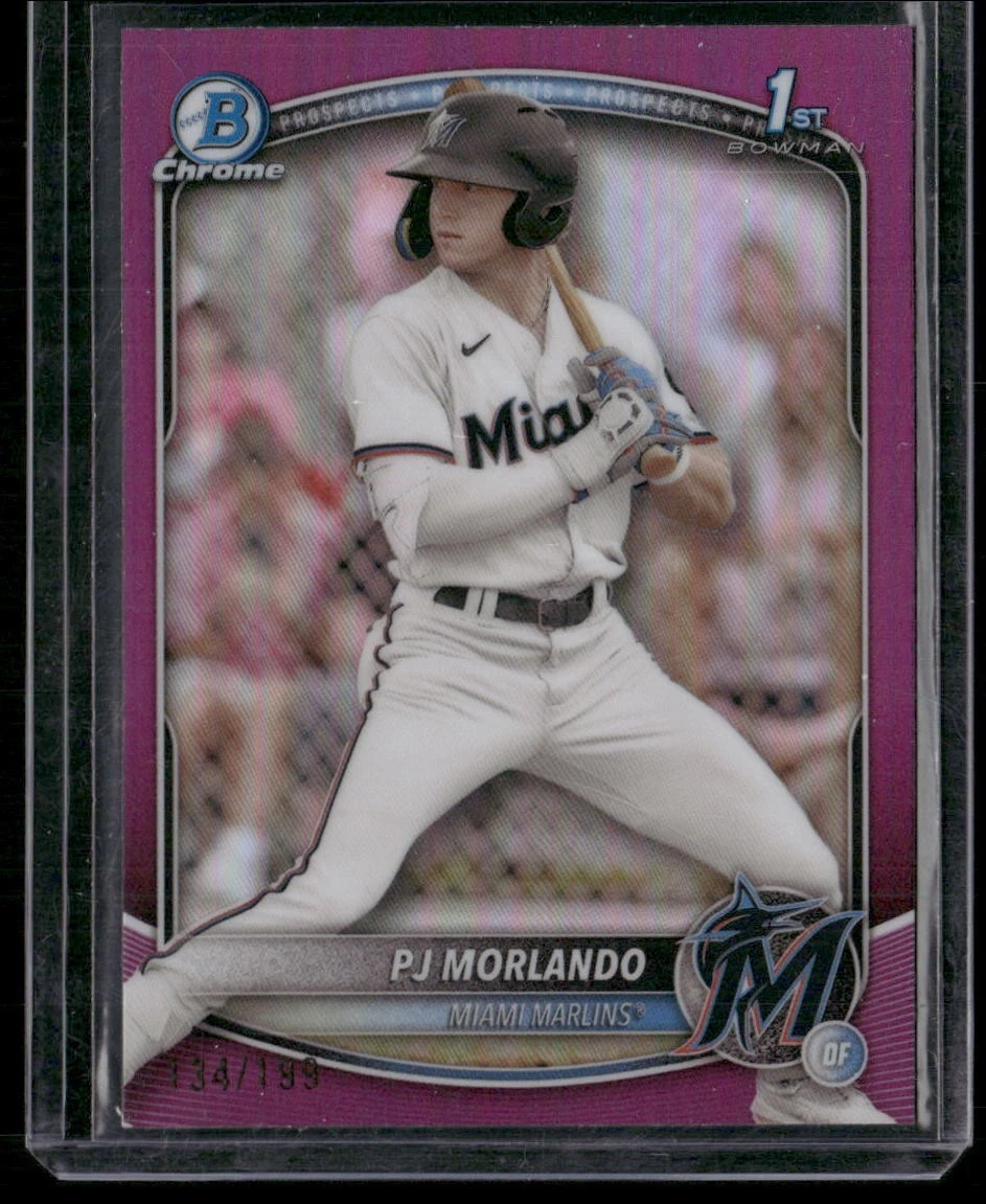 2025 Bowman #BCP-91 PJ Morlando Chrome Prospects Fuchsia Refractor #/199