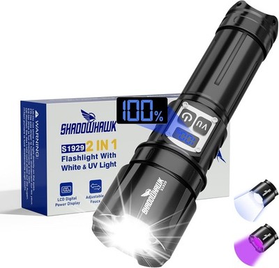 Shadowhawk S1929 2-in-1 LED UV Taschenlampe 50000