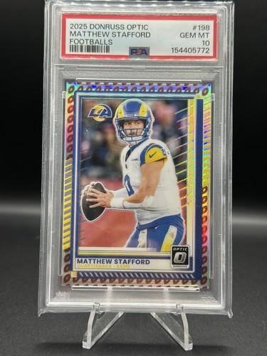 2025 PANINI DONRUSS OPTIC MATTHEW STAFFORD #198 FOOTBALLS  12/16 PSA 10  SSP SP