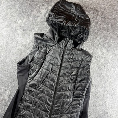 LL Bean Vest Womens Medium? Black Performance Hiking Quilted Hybrid Outdoor
