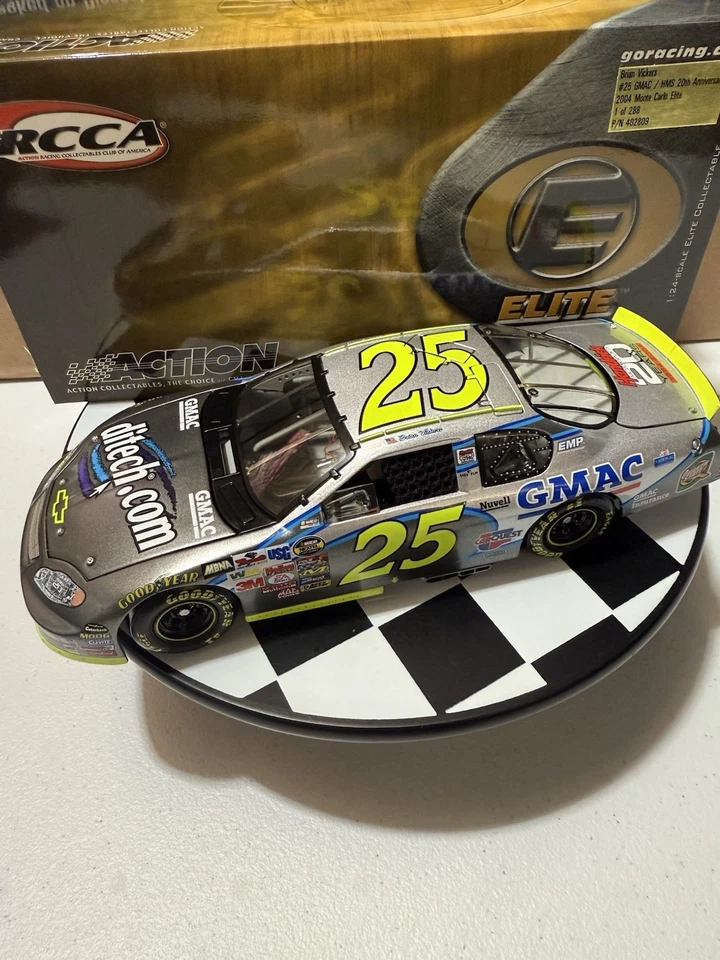 RARO* Brian Vickers ELITE #25 GMAC HMS 20º ANIVERSARIO 2004 1/24 Nascar Diecast Foto 4 de 4