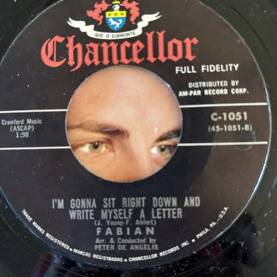 Lot of Three(3) Classic 45rpm FABIAN/ BOBBY RYDELL/ DUANE EDDY w/pic Sleeves - Image 4 of 4