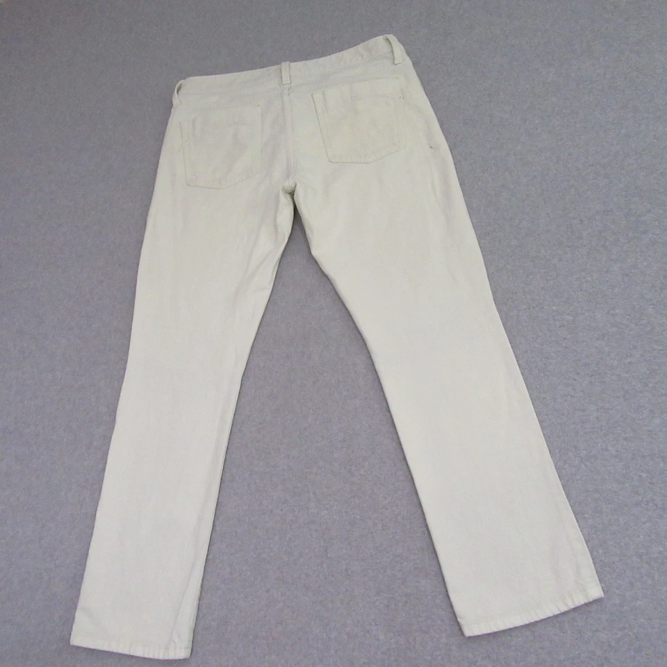 Pantalones de mezclilla rectos Banana Republic para hombre 30 x 29 blanco algodón elástico bolsillo Foto 3 de 4