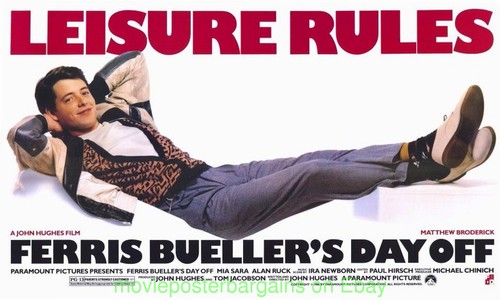 FERRIS BUELLERS DAY OFF MOVIE POSTER ORIGINAL MINI SHEET 14x24 JOHN HUGHES !!