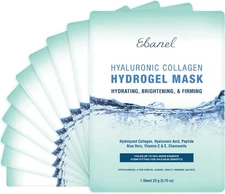 Ebanel 10 Pack Hydrogel Collagen Face Mask with Hyaluronic Acid, Vitamin C,...