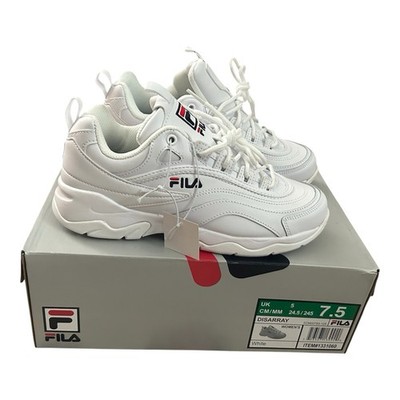 FILA Disarray Women's White Low Top Lace-Up Sneakers Rubber Outsole