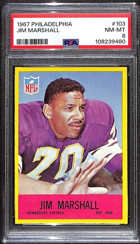 1967 Philadelphia #103 Jim Marshall  PSA 8 NMMT C96818