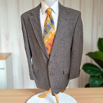 Vintage Palm Beach Tweed 100% Wool Sport Coat Blazer Jacket Sz 44R 