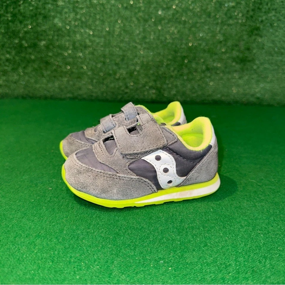 Tênis Saucony Baby Jazz HL cinza volt verde criança menino tamanho 5C - Imagem 3 de 4