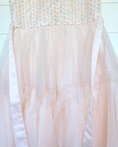 American Princess Mädchen Partykleid rosa Tüll Pailletten Perlen Größe 10 Blumenmädchen - Bild 11 von 16