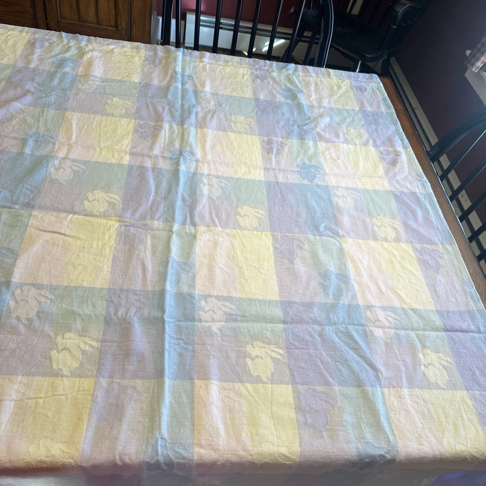 Living Quarters Occasions Tablecloth Pastel Bunnies Easter Rectangular 66” X 51” - Image 2 of 4