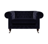 Dunkelblauer Chesterfield Sessel Wohnzimmer Designer Einsitzer SitzmöBel