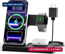 Wireless Charger iPhone Charging Station: 3 in 1 Charger Stand Multiple Devices