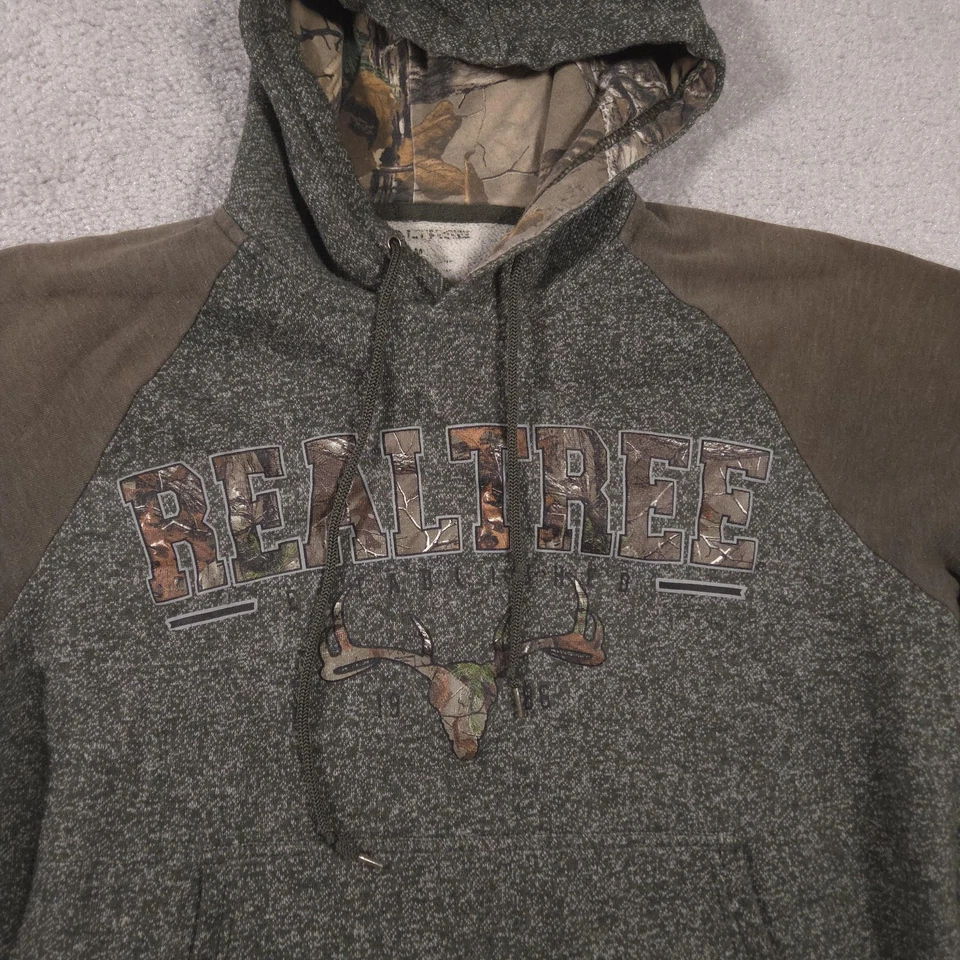 Sudadera con Capucha Realtree Para Mujer Gris Medio Marrón Camuflaje Forrada Pullover Sudadera Caza Foto 4 de 4