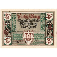 [#291858] Germany, Rothenburg, 50 Pfennig, 1921-06-24, AU