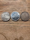 Canadian Silver Dollar Lot (3).  1.80 Ounces Silver.  1939, 1950 And 1965. — photo 2