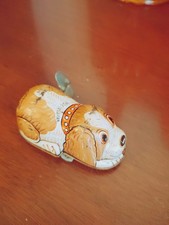 Vintage Tin Wind-Up Puppy Dog Toy w/ Metal Key, Made in Japan