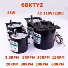 220VAC 28W Permanent Magnet synchronous 68KTYZ Reduction Motor CW/CCW 2.5-60RPM