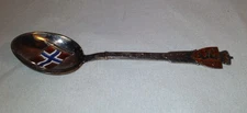 925 Sterling Silver Norway Flag Souvenir Spoon 3 3/4" 