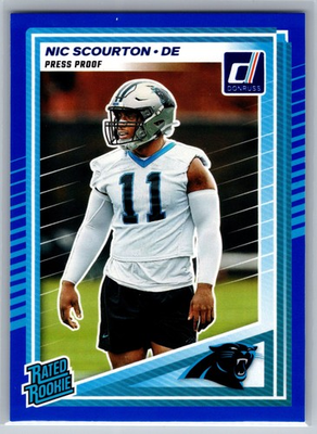 #ad 2025 Donruss Nic Scourton Rookie Press Proofs Blue #383 Carolina Panthers $3.00