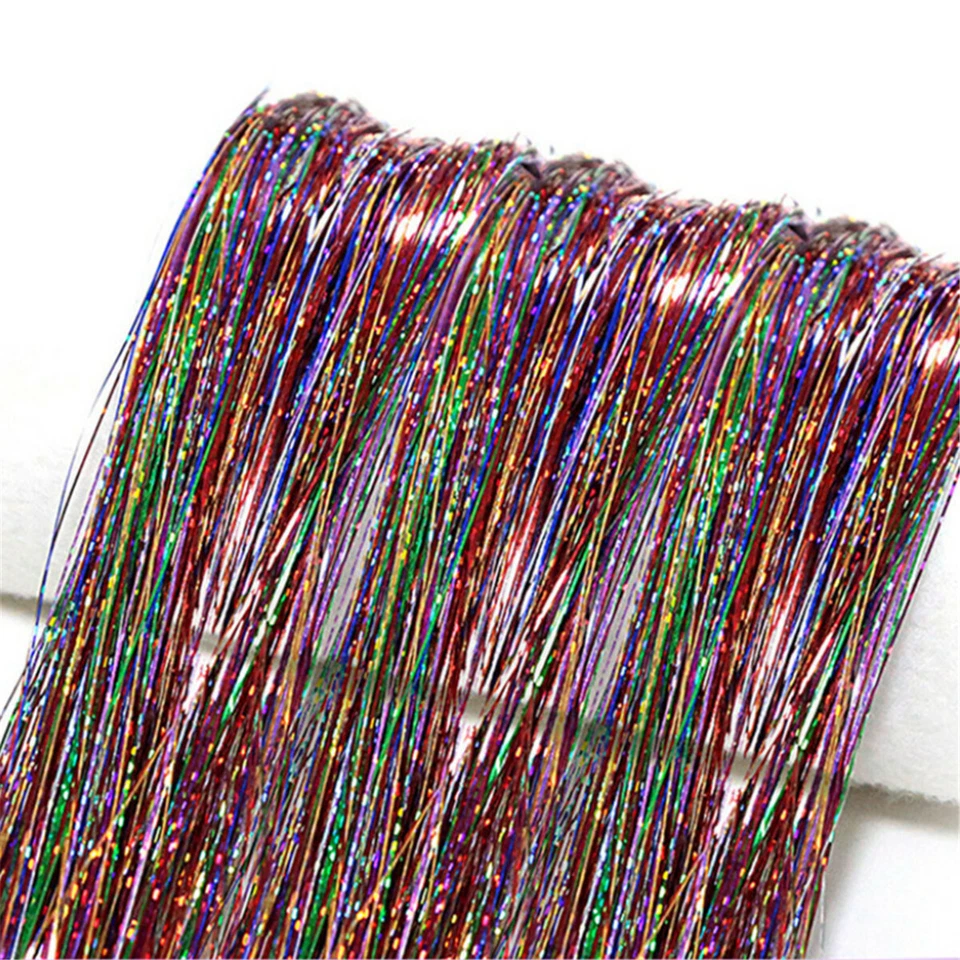 Paquete de 2 extensiones de oropel holográficas arco iris brillo clubbing hágalo usted mismo peinado Foto 4 de 4