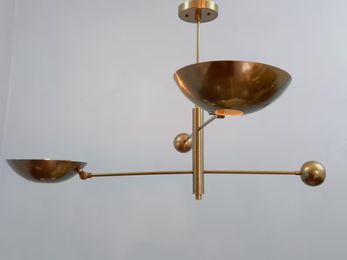 2 Pendant Light | Mid Century Modern Antique Brass Sputnik Chandelier Light - Picture 2 of 10