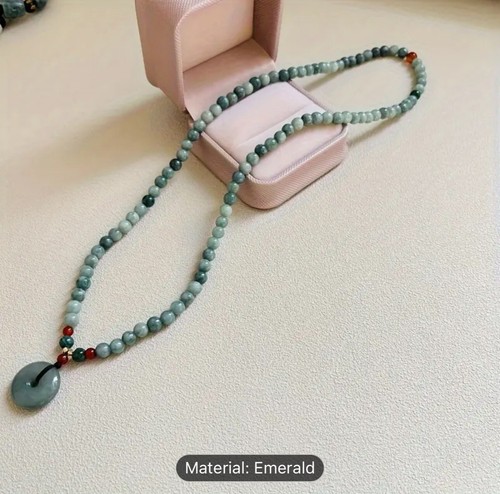 2pc Natural Jade Beaded Necklace Handcrafted - Picture 6 of 7