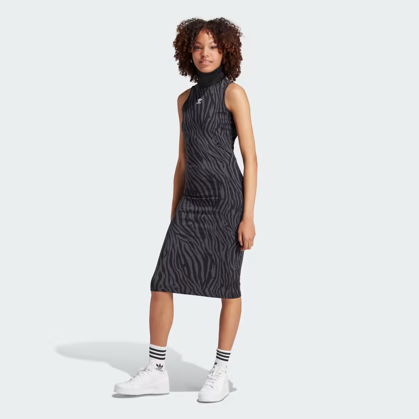 adidas Originals Women's Allover Zebra Animal Print Dress IJ7088 | eBay