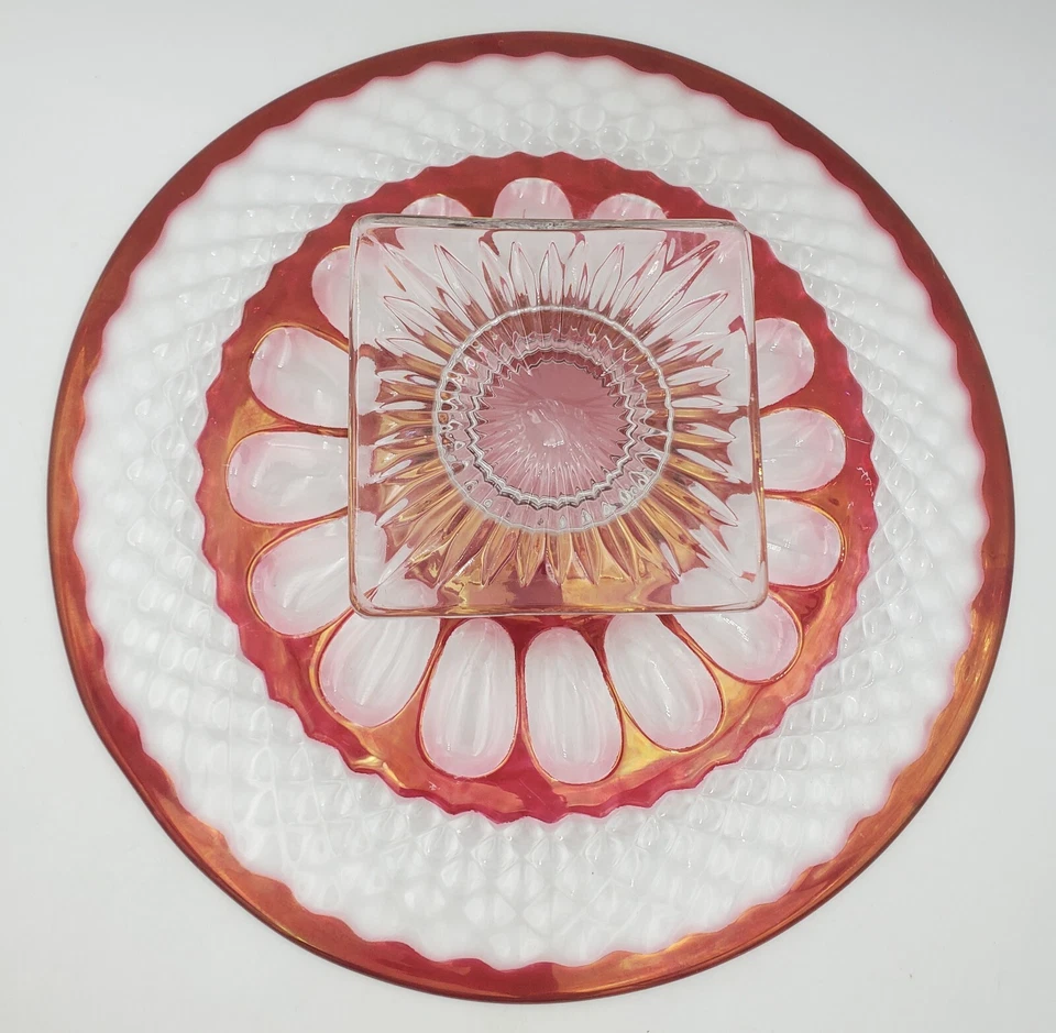 13.25" Westmoreland Wakefield Waterford Ruby Red Stain Footed Cake Stand WF-30 - Image 3 of 4